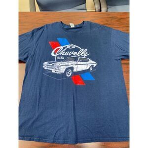 Chevelle Chevrolet Mens Navy Short Sleeve Tee Size X-Large